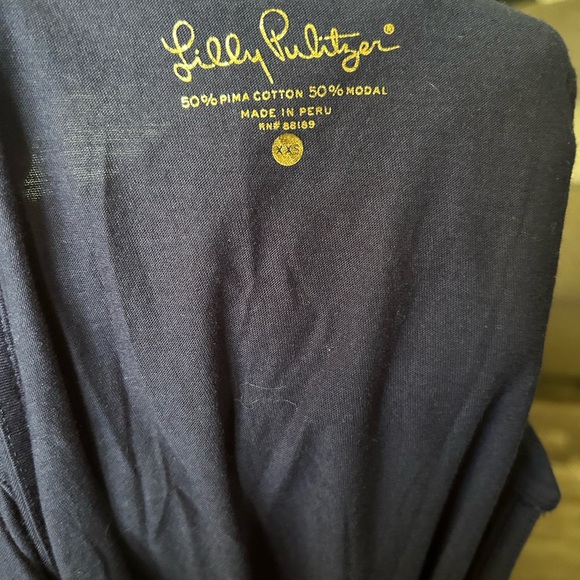 Lilly Pulitzer Shay top in true navy size xxs - Picture 2 of 4